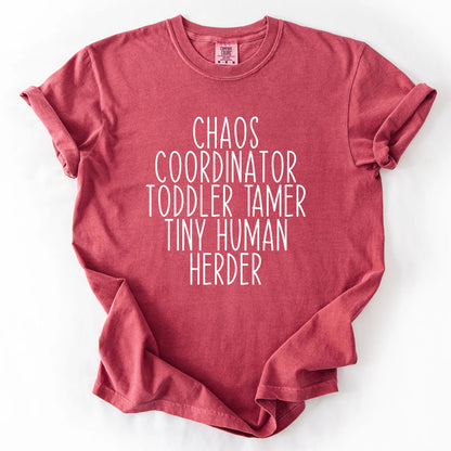 Chaos Coordinator Toddler Tamer Tiny Human Herder T-Shirt