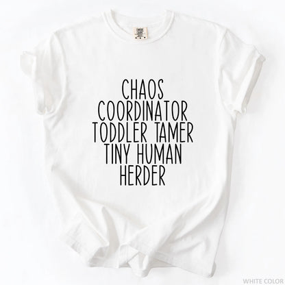 Chaos Coordinator Toddler Tamer Tiny Human Herder T-Shirt